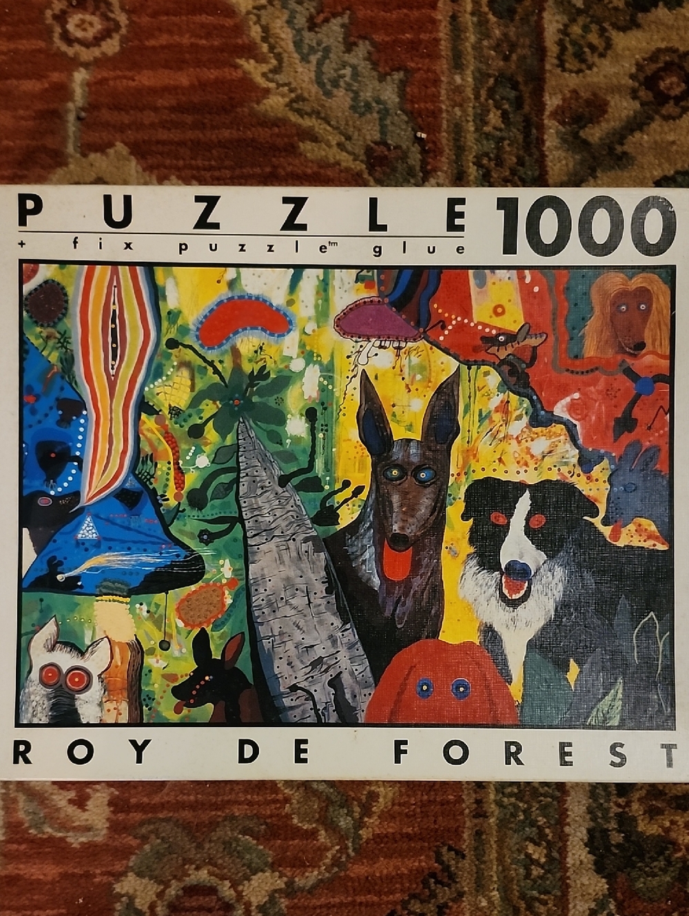 Roy De Forest "Country Dog Gentlemen" 1000-Piece Puzzle 1994 Rare Complete